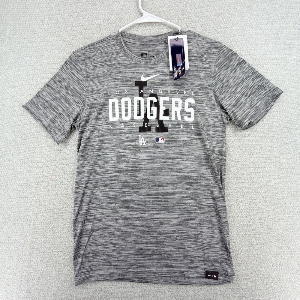 Nike Dri-FIT Los Angeles Dodgers MLB T-Shirt Men's Small Gray NWT Authentic